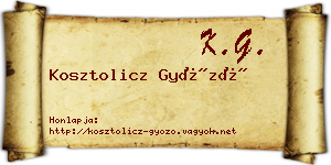 Kosztolicz Győző névjegykártya