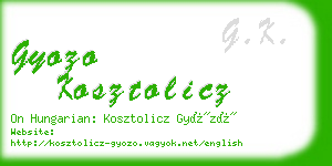 gyozo kosztolicz business card